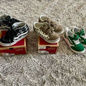 Vans Toddler Sneakers - Black, Brown, & Green
